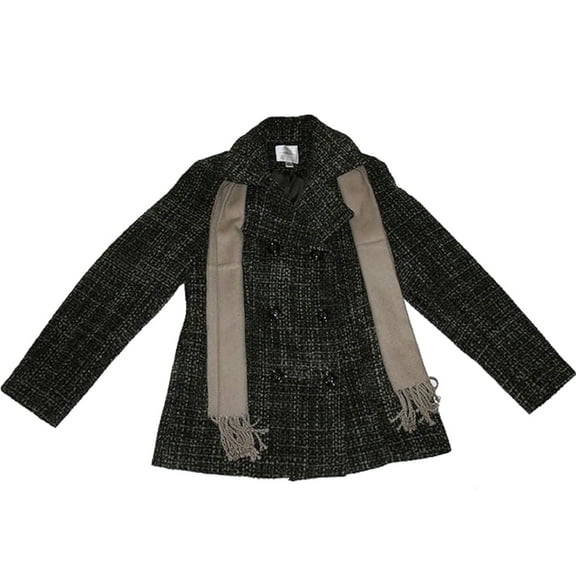 Croft & Barrow Womens Woven Jacket/Coat with Scarf (Small)