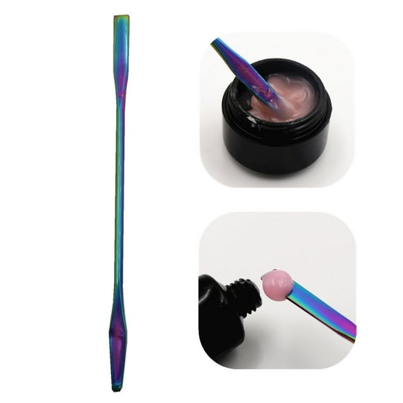 Fiudx Espátula de Acero Inoxidable, Herramienta Versátil para Mezclar Maquillaje, Aplicador Colorido para Decoración de Uñas, Barra Duradera para Difuminar Base, Cosmetología Profesional de Uso Domés