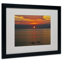 Trademark Fine Art "Sunset Paddle" Canvas Art by Kurt Shaffer, Black Frame