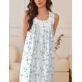 thumbnail image 2 of Ekouaer Nightgowns for Women Cotton Long Night Gown Sleeveless Sleep Dress Victorian Nightdress Ladies Sleepwear, 2 of 6