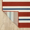 thumbnail image 4 of Gracewood Hollow Style Haven Martinique Horizontal Multi-Striped Area Rug Brick Red/Blue 2'3" x 7'6" Runner 8' Runner Runner, Outdoor, Indoor, 4 of 5