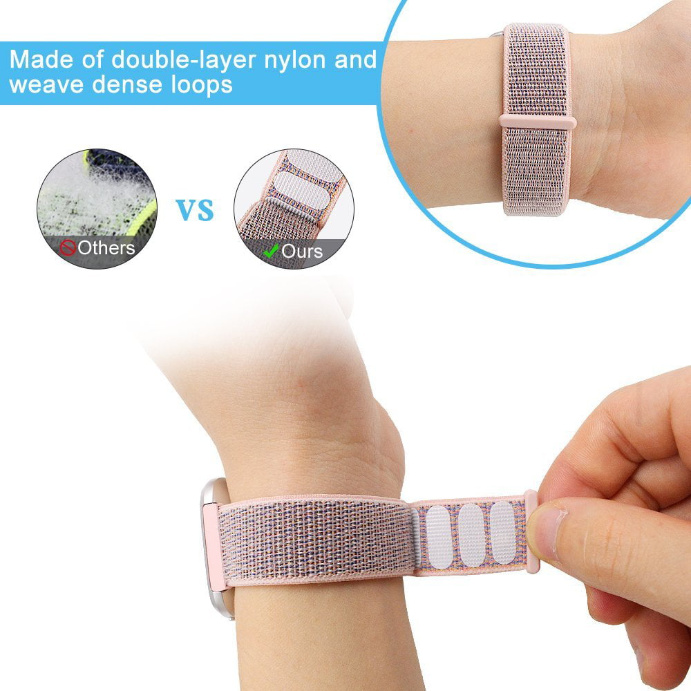 Sport Loop Soft Nylon Weave Band Strap Adjustable Wristband For Fitbit Versa 