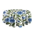 thumbnail image 5 of Blue Pioneer Flower Round Tablecloth 60" X 60",Wrinkle Wipeable Table Cloth for Kitchen Dining Room Picnic Patio Party, 5 of 6