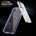 thumbnail image 4 of ELEHOLD Clear Case for Samsung Galaxy A15, Shockproof Anti-Yellowing Magnetic Phone Case,Ultra Slim Anti-Scratch Hard Back Cover,Purple, 4 of 7