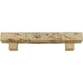 thumbnail image 2 of Ekena Millwork 8"H x 8"D x 48"W Hand Hewn Faux Wood Fireplace Mantel Kit w/ Alamo Corbels, Natural Pine, 2 of 10