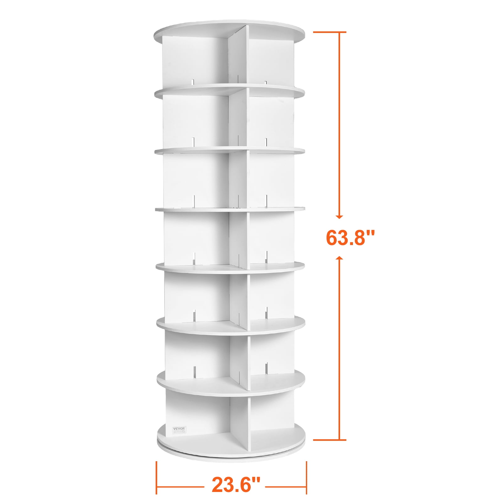 VEVOR 7 Tiers Rotating Shoe Rack Tower, 360°Spinning Shoe Display, Revolving Shoe Rack Storage Round Carousel, Lazy Susan Shoe Rack Organizer, Ideal for Bedroom, Living Room, Entryway, White