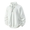 thumbnail image 1 of pstuiky camisetas de manga larga para hombre, Sudadera de hombre de color liso con cuello alto, manga larga y diseño de patchwork con semicremallera camisetas de hombre l, 1 of 3