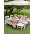 thumbnail image 3 of Outdoor Tablecloth with Umbrella Hole and Zipper, Gingerbread Grey Rectangle Table Cloth 60x120 Inch Waterproof Tablecloth, Christmas Winter Snowflake Picnic Table Cover for Patio Camping, 3 of 7