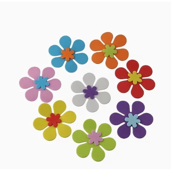 Vibrant Self-Adhesive Craft Foam Flowers - Colorful Decorations for DIY Projects, Weddings, and Celebrations