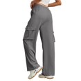 thumbnail image 4 of Afdoent Womens Leggings Ladies High Waisted Casual Wide Leg Womens Cargo Pants Baggy Cargos Pants With Pockets Leggings For Women Running Exercise, 4 of 6