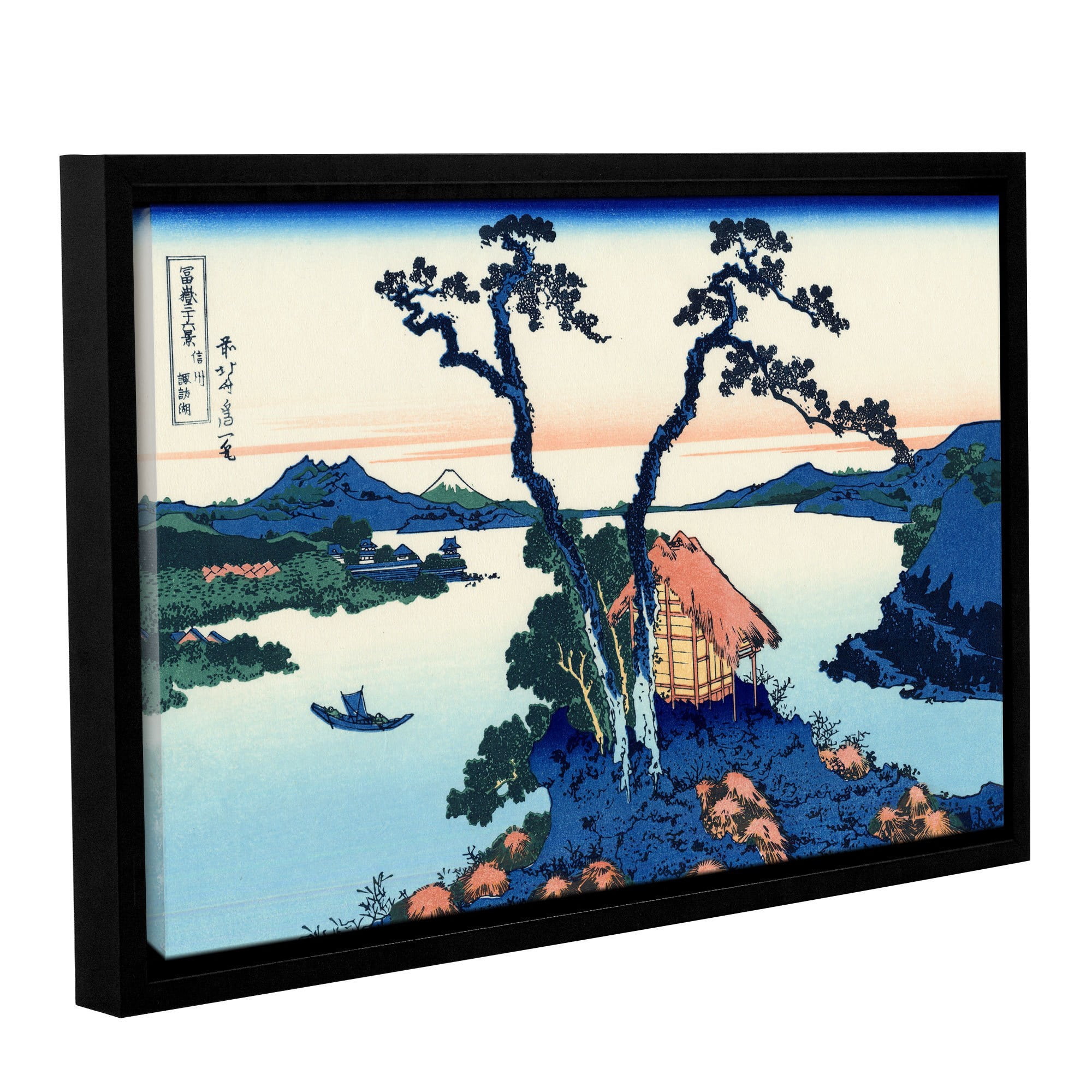 ArtWall Katsushika Hokusai "Lake Suwa in the Shinano Province" Gallery-Wrapped Floater-Framed Canvas