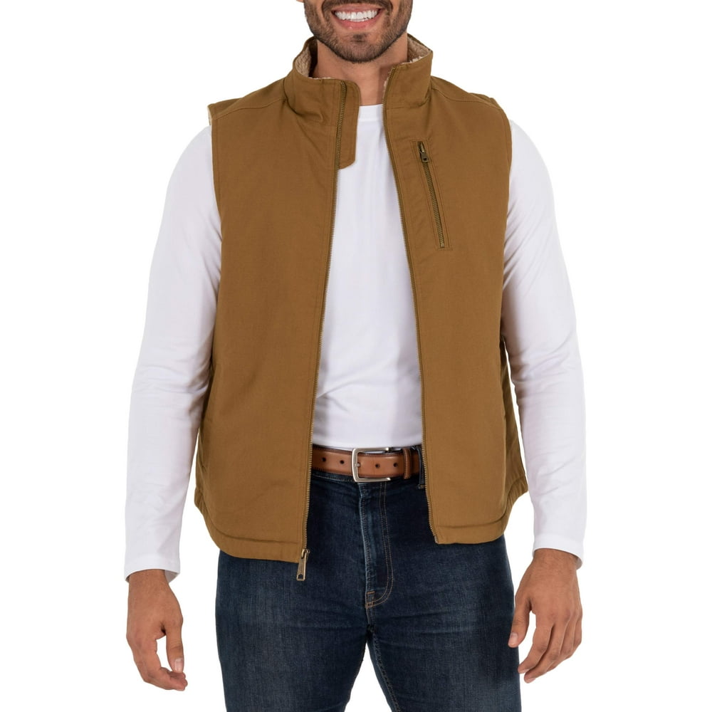 Wells Lamont Wells Lamont Men's Sherpa Lined Canvas Vest with Zip
