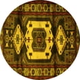 thumbnail image 1 of Ahgly Company Machine Washable Indoor Round Persian Yellow Traditional Area Rugs, 7' Round, 1 of 4
