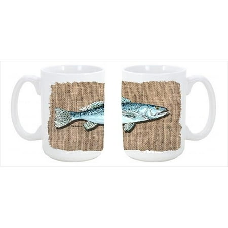 

Fish Speckled Trout Dishwasher Safe Microwavable Ceramic Coffee Mug 15 oz.