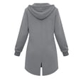thumbnail image 3 of Full Zip Hoodie Jacket Women Oversized Long Sweatshirt Coat with Pockets Casual Drawstring Outerwear, 3 of 8