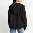 thumbnail image 4 of Girls Hooded Jacket Solid Color Zip Up Hooded Jacket Long Sleeve Ribbed Cuff Casual Outerwear Tops Daily Leisure Coat for Girls with Pockets, 4 of 9