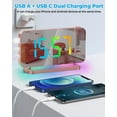 thumbnail image 3 of Wiher Projection Alarm Clock,7.4 in LED Mirror Digital Clocks Projection on Ceiling Wall,with RGB Night Light,USB C Charging Port,Auto Dimming,Modern Desk Clock for Bedroom Decor - Rose Gold, 3 of 9