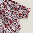 thumbnail image 5 of Newborn Baby Girl Christmas Outfit Floral Print Smocked Bubble Romper Candy Cane Embroidery Xmas Holiday Clothes, 5 of 8