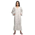 thumbnail image 3 of Moomaya WoMen's Printed Cotton Sailor Collar Sleepwear Button Down Nightdress, 3 of 5