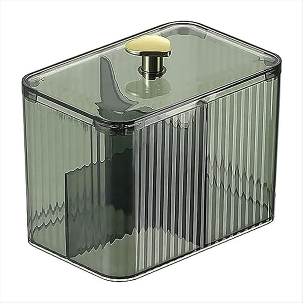 Dispensador Hisopos AlgodóN, Soporte para Hisopos AlgodóN 3Rejillas con Tapa Transparente, Caja Almacenamiento con Soporte para Almohadillas AlgodóN Tipo Simple para CosméTicos, A