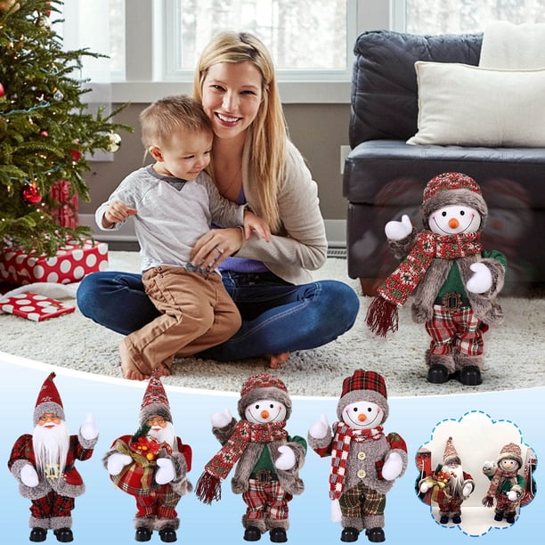 Precios Bajos Siempre, Muñeco de nieve musical de juguete Muñeco de nieve de Papá Noel bailando Muñeco musical Bonita decoración navideña para niños y adultos Akmoler