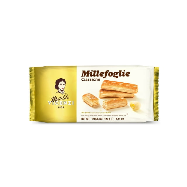 Vicenzi Baked Flaky Fine Sugar Icing Butter Coated Puff Pastry Sticks 125G