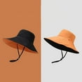 thumbnail image 3 of CoCopeaunts Reversible Bucket Hat for Women Summer Wide Brim Sun Shade Outdoor Casual Solid Men Fisherman Hat with Chin Strap, 3 of 8