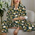 thumbnail image 6 of Pofeuu Bear Sunflower Print Womens Pajamas Set Long Sleeve Sleepwear Button Down Nightwear Soft Pj Lounge Sets Button Down Pajamas Women-Medium, 6 of 7