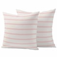 thumbnail image 2 of Pack of 2 Outdoor Pillow Covers 24x24 Inch Waterproof Pink Striped Throw Pillow Covers,Decorative Couch Pillow Case Sham Rustic Pink Stripe Modern Art Beige Patio Garden Pillowcases Cushion Covers, 2 of 8