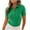 Green, variant on Lenpel Women's Summer Tops Ribbed Short Sleeve Quarter Button Collared Slim T Shirts Business Casual Work Blouses