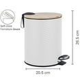 thumbnail image 2 of Jessar - Pedal Bin, 5 Liter Capacity, Soft Close, Bamboo Lid, White, 2 of 2
