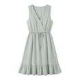 thumbnail image 2 of ASEIDFNSA Womens Cotton Midi Dress Sleeveless V Neck Tiered A Line Summer Sundress, 2 of 5