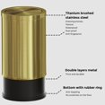 thumbnail image 4 of Cubo de basura de acero inoxidable para baño con tapa, 9 litros, cubo de basura para cocina, salón, color dorado metálico (ORO DOBLE), 4 of 4