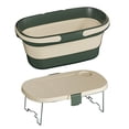 thumbnail image 3 of Almencla Collapsible Picnic Basket with Multi Function Lid & Tray Table, Portable Camping White Green, 3 of 8