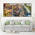 thumbnail image 2 of IDEA4WALL 3 Piece Framed Canvas Wall Art for Living Room, Bedroom Italy City Landscape Canvas Prints for Modern Home Decoration Ready to Hang, 2 of 4