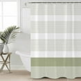 thumbnail image 4 of Shower Curtain Bathroom Set Abstract Classic Stripes Waterproof Fabric Shower Curtains with Grommets&Hooks Sage Green Lines Privacy Bath Curtain for Bathtub 36x72in, 4 of 7