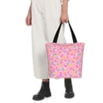 thumbnail image 5 of Fuzoiu Pink Donut Print Large Capacity Shoulder Bag for Women,Large Capacity Office Purse,Laptop Tote Bag,Casual Everyday Tote for Work Beach Travel and Shopping Grocery, 5 of 6