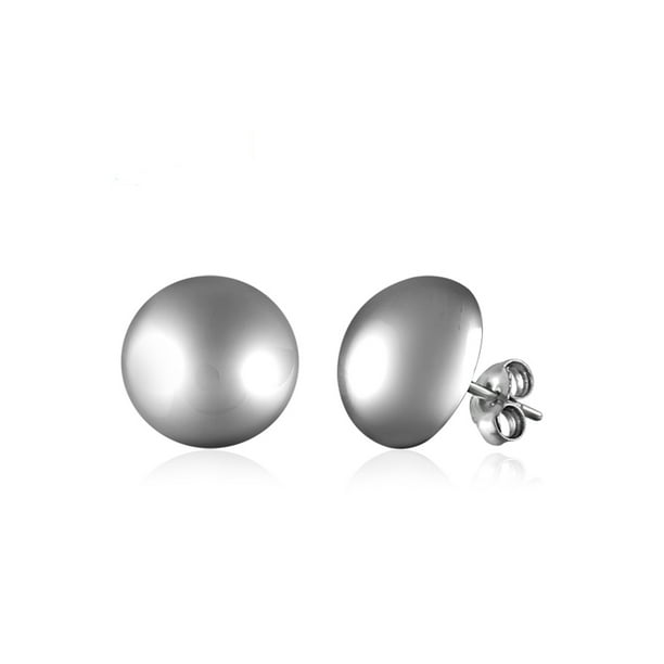 JewelersClub - Sterling Silver Dome Stud Earrings - Walmart.com ...