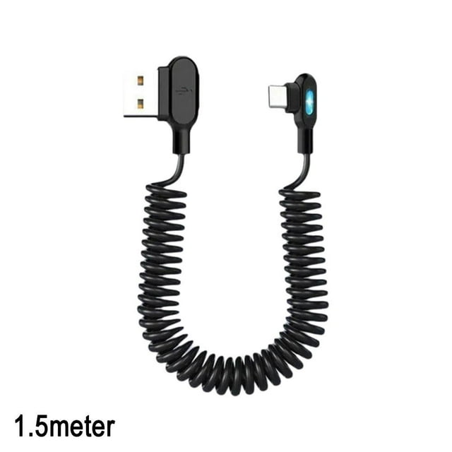 Double-bend spring data cable USB to TYPE-C Mobile Fast Charging Phone