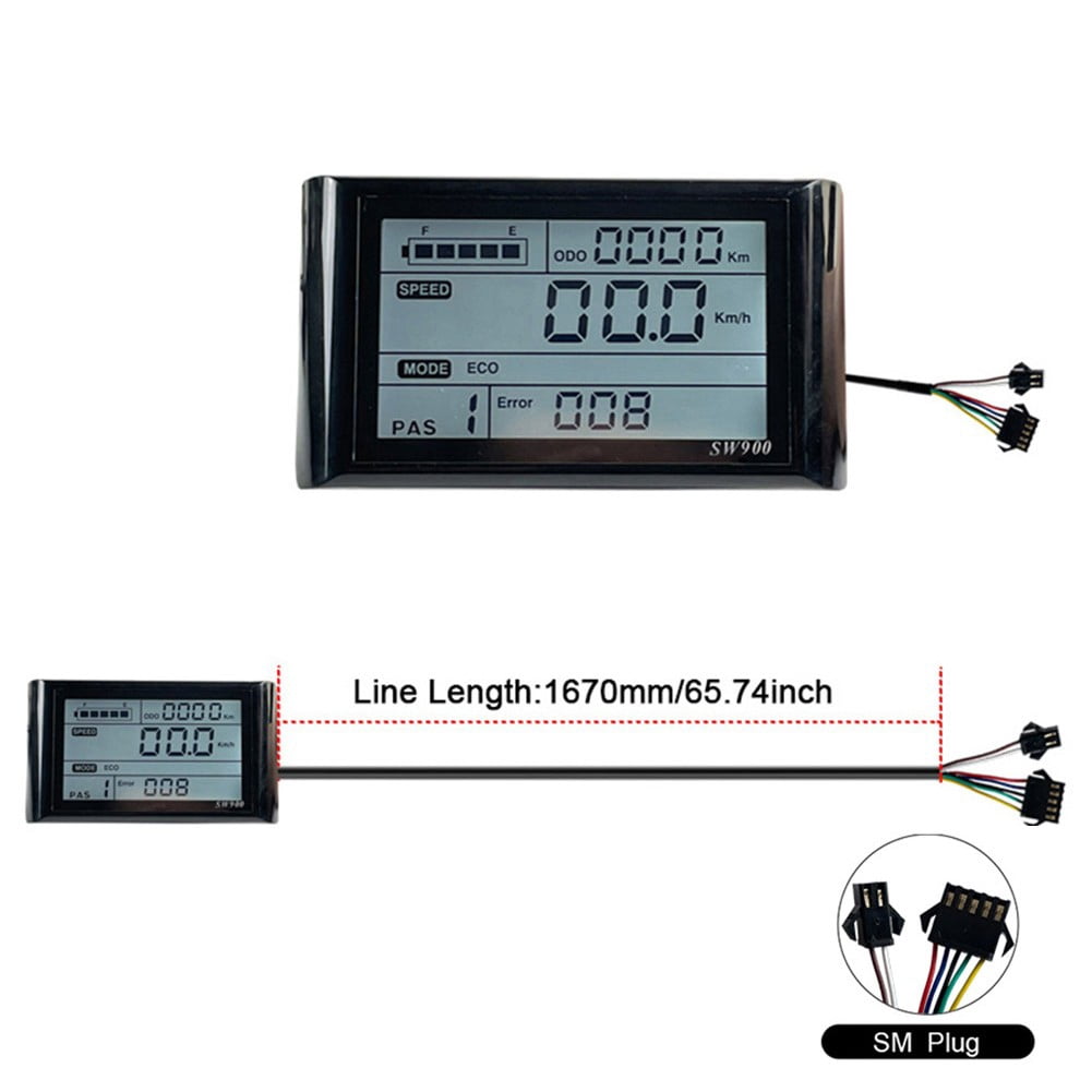 Sportact Cycling,Bicycle Accessories,Electric Bicycle,SW900 LCD Display Meter Control Panel 24/36/48V E-Bike Electric Bicycle Scooter,Bicycle Accessories for Adult Bikes