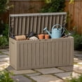 thumbnail image 2 of Joxxoaa 80 Gallon Resin Deck Box, Lockable Patio Outdoor Storage Box for Furniture, Garden Tools and Tools Storage, Waterproof Outside Storage Boxes - Grey, 2 of 7