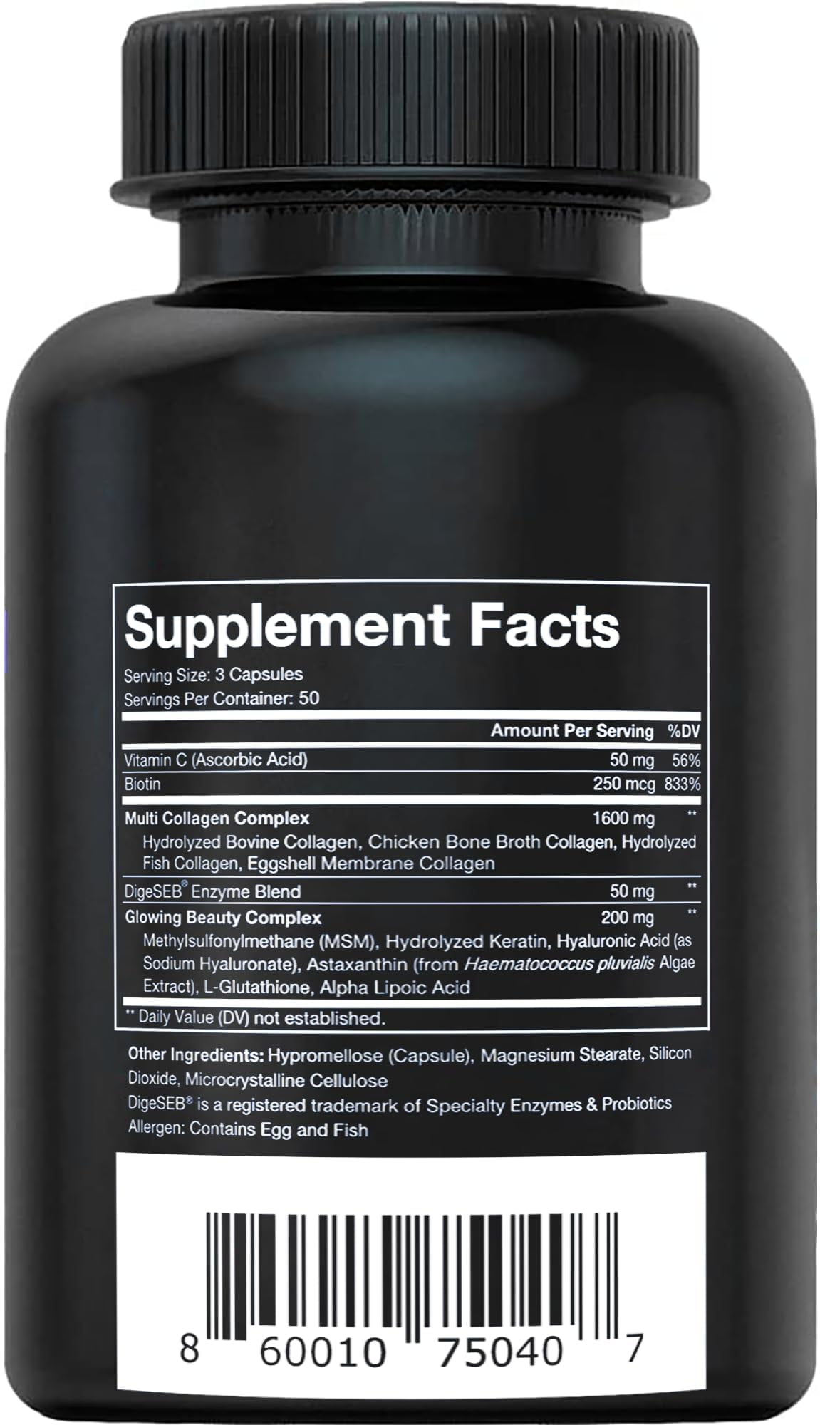 Vital Vitamins Multi Collagen Complex Plus - Biotin, HA, Vit C - Hair, Skin, Nails, Joints - 150 Count