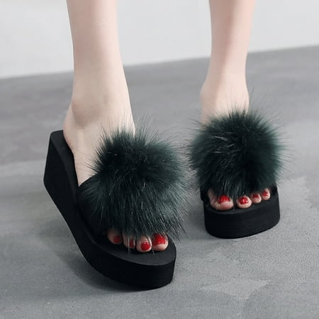 

Zpanxa Shoes for Women Wedges Shoes Winter Indoor&Outdoor Non-Slip Slippers Ladies Home Shoes Green Womens Shoes 37