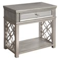 thumbnail image 1 of Home Fare Table de Chevet à Jambe avant Miroir avec Feuilles Argentées, 1 of 5