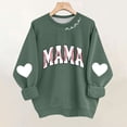 thumbnail image 2 of Women's Mama Printed Crewneck Sweatshirt Long Sleeve Drop Shoulder Heart Graphic Casual Loose Fit Tops (2XL, White), 2 of 5