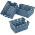 thumbnail image 1 of Whitmor Rattique Storage Baskets Set of 3 Berry Blue, 1 of 3