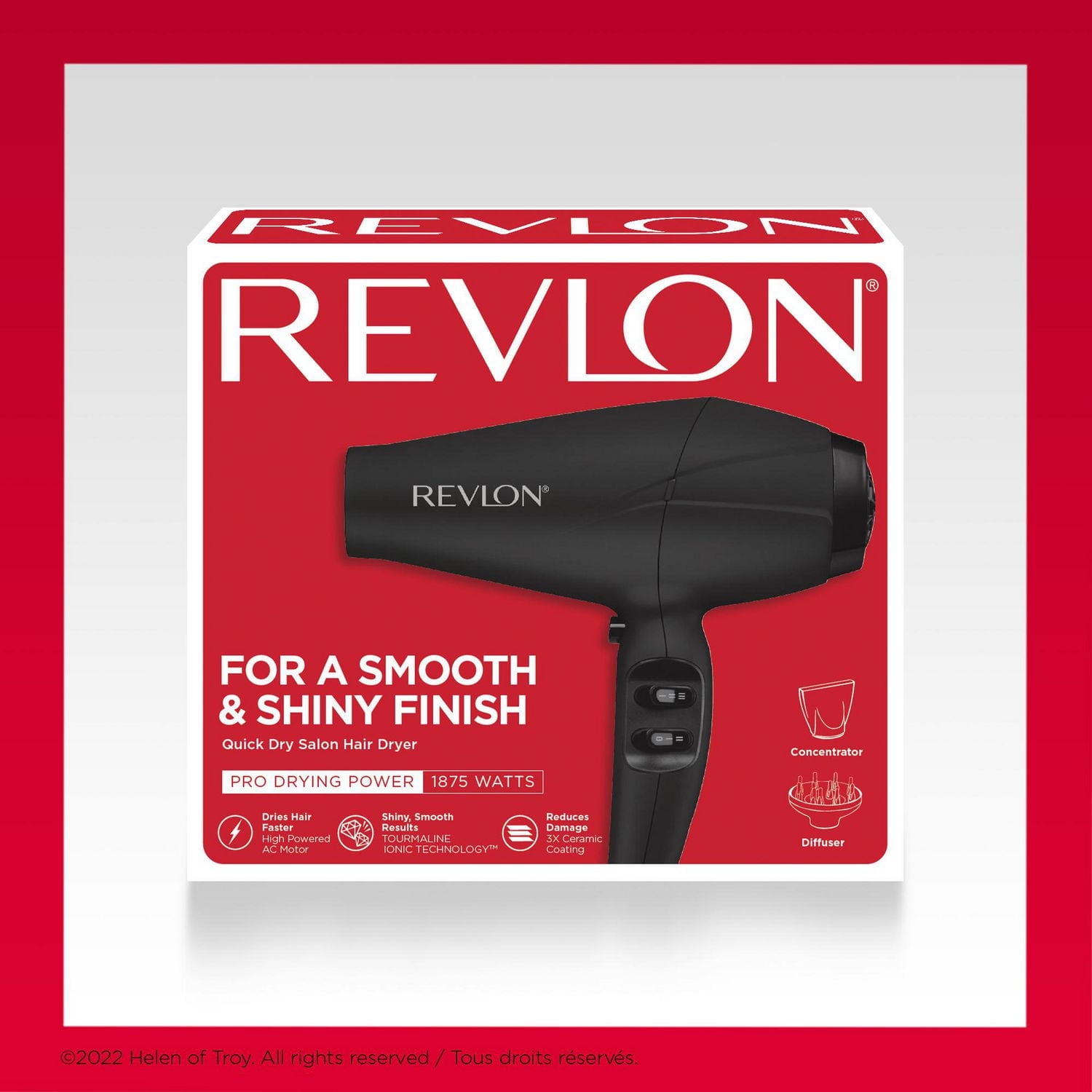 Revlon Quick Dry Salon Hair Dryer, Black, Dry and Style Faster