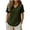 Army Green, variant on Oiangi Cotton Linen T-shirts Women V Neck Cutout Tee Shirts Rolled Short Sleeve Summer Tops Gray XL