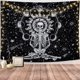 thumbnail image 1 of Tapiz de pared con calavera, tapices de esqueleto de meditación para colgar en la pared para sala de estar y dormitorio (calavera, M/130x150cm), 1 of 5