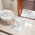 thumbnail image 4 of White Marble Bath Mat 3 Piece Bathroom Rug Set, Modern Geometric Abstract Minimalist Crack Non Slip Bath Rug Contour Mat and Toilet Lid Cover, Absorbent Shower Mats Soft Bath Rugs and Mats Sets, 4 of 8